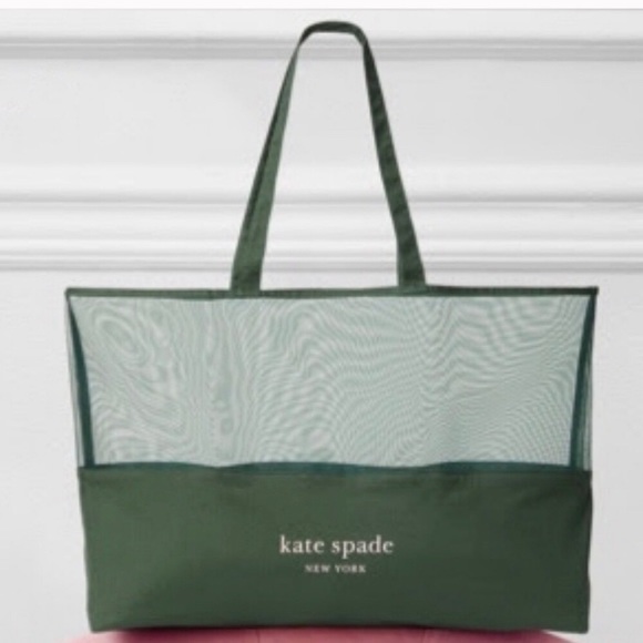 Kate spade large green mesh tote - Picture 2 of 4